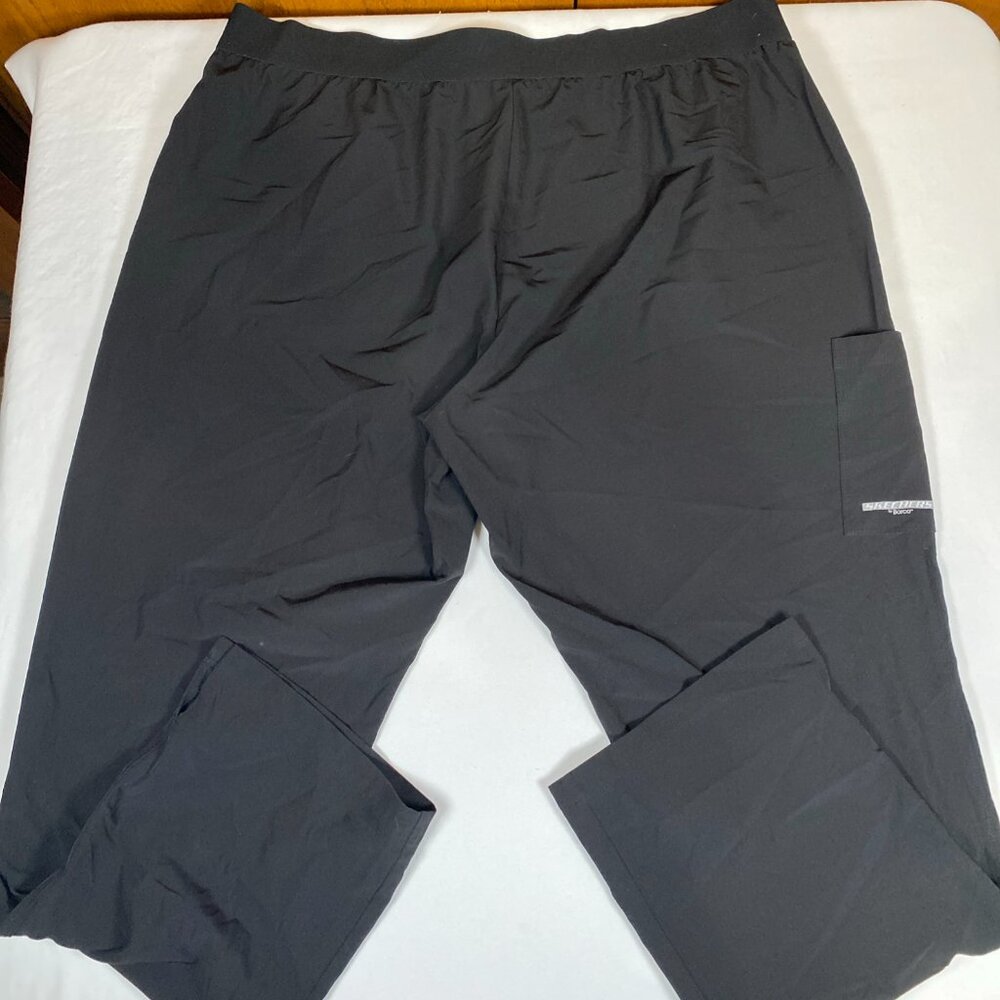 Skechers by Barco Logo Waist Vitality Scrubs Bottoms Women's 3XL Black Polyester - Picture 7 of 8